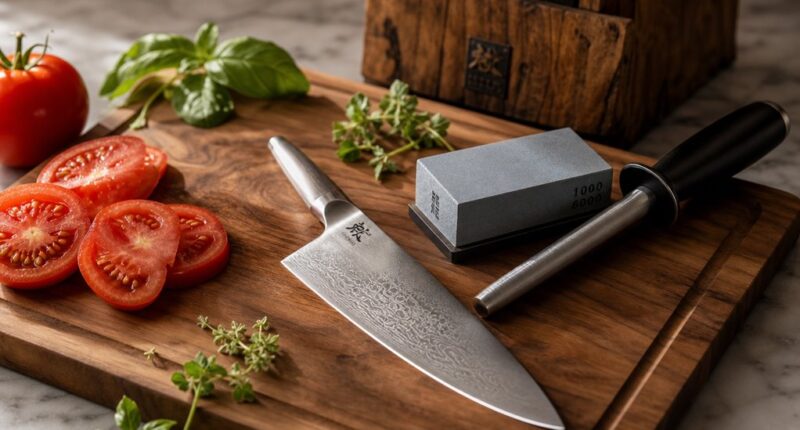 knife sharpener vs honing rod wear