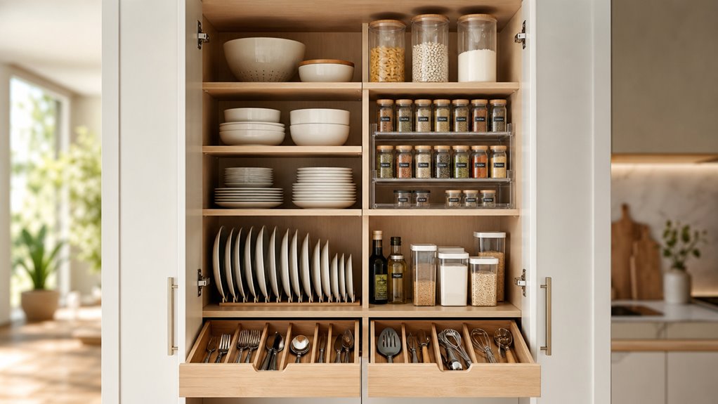 lazy susan drawer dividers under shelf hooks