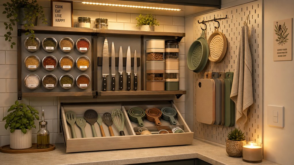vertical wall storage under sink bins
