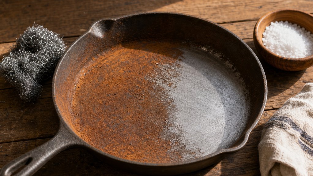 vinegar soak rust scrub reseason