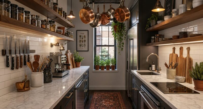 compact efficient galley kitchen