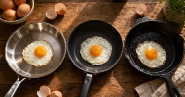 eggs pan material performance