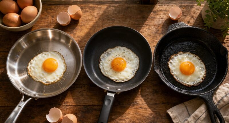 eggs pan material performance