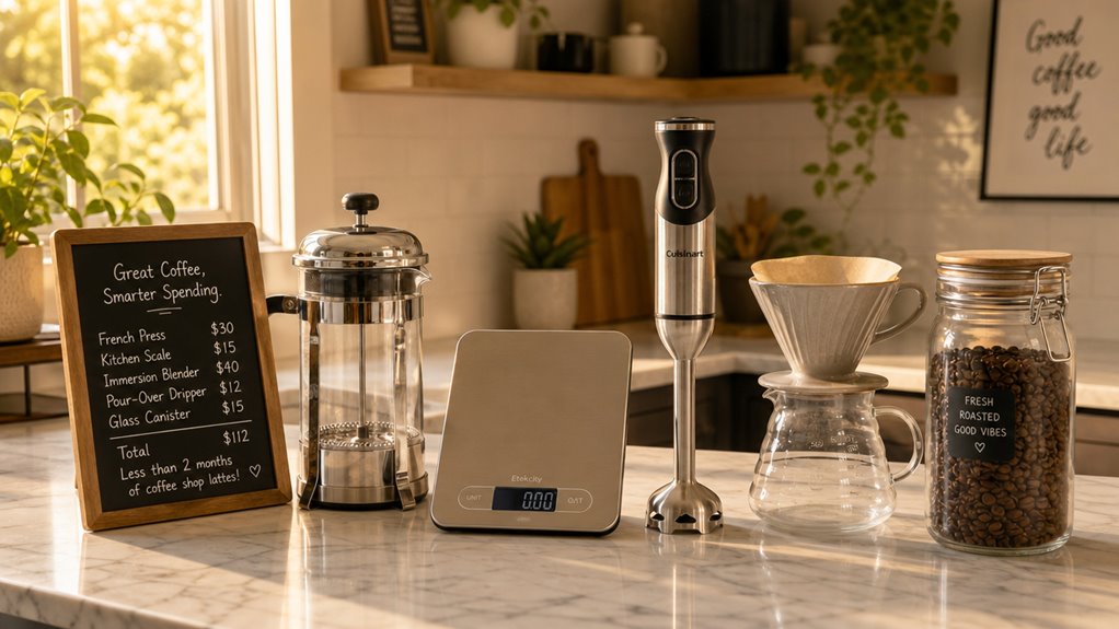 home brewed lattes save money