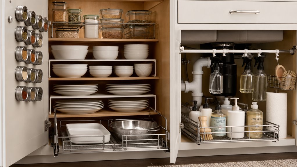 maximize vertical cabinet storage