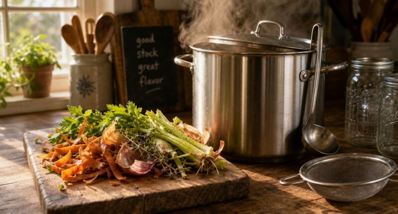 save veggie scraps make stock