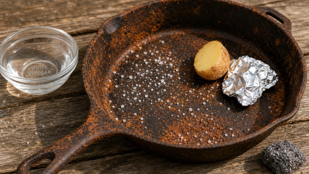 vinegar soak and scrubbing